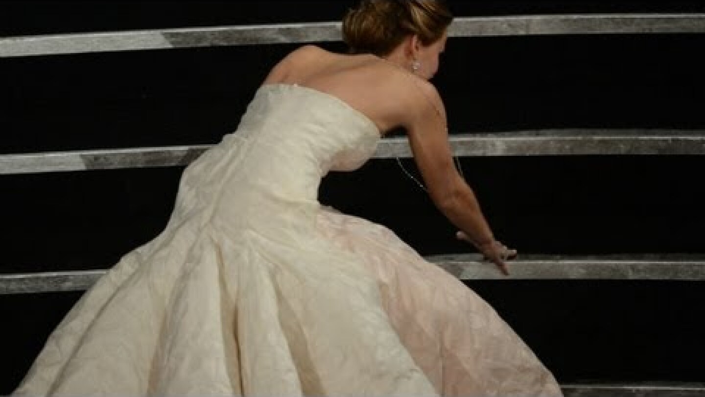 Jennifer Lawrence talks about her Oscar fall