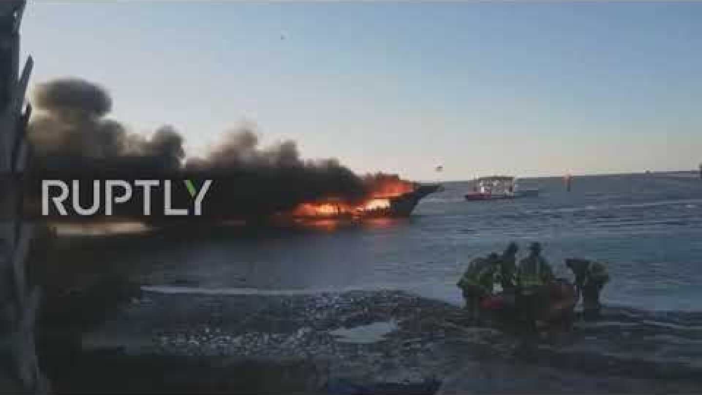 USA: 15 injured after blaze breaks out on casino shuttle boat in Florida