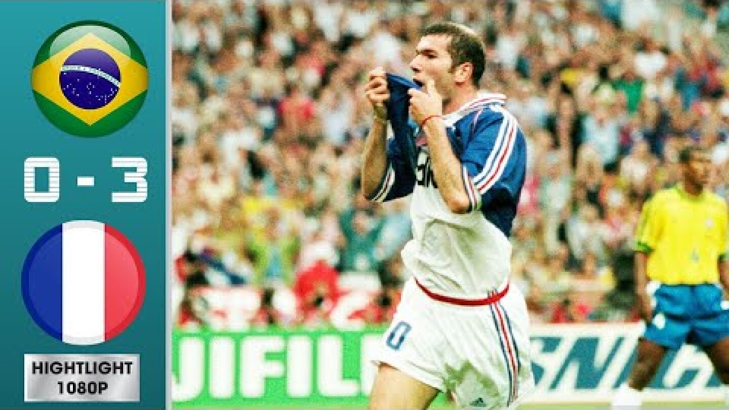 Brazil vs France 0-3 Highlights & Goals - France 1998 Final | Classic Match