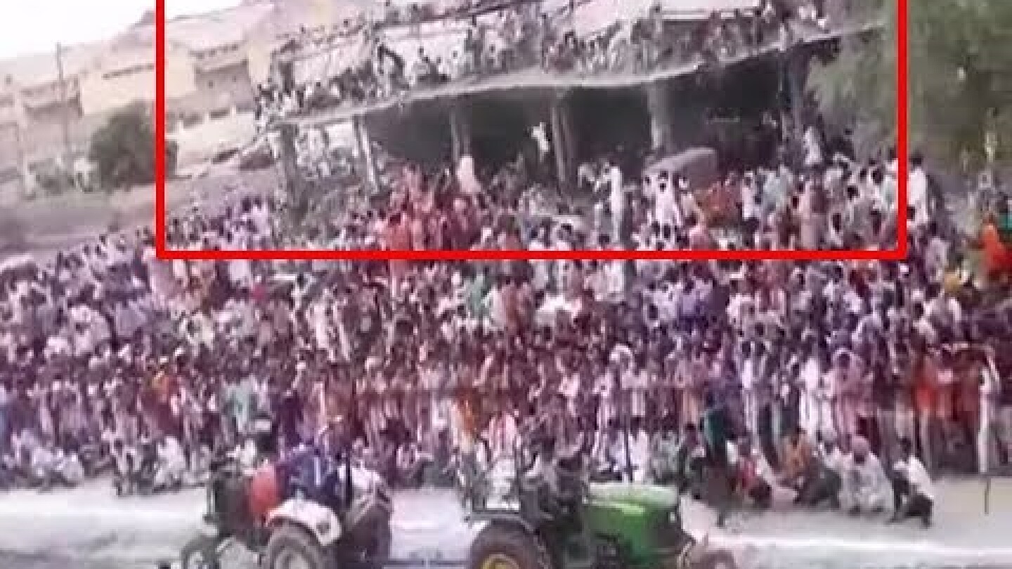 On cam: Roof collapses during tractor competition in Rajasthan’s Sri Ganganagar