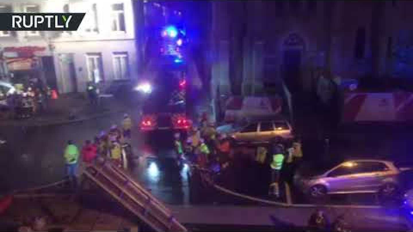 Huge explosion brings down building in Antwerp, Belgium