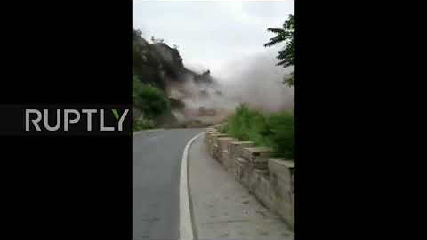 China: Massive landslide caught on film near Beijing