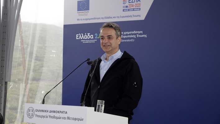 Ο πρωθυπουργός Κυριάκος Μητσοτάκης στη Λαμία για τα εγκαίνια του αυτοκινητόδρομου Ε65