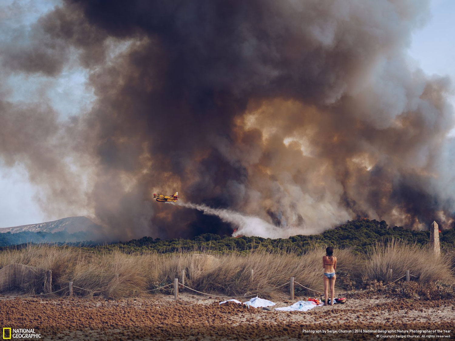 Wildfire at the beach // Photo and caption by Sergej Chursyn