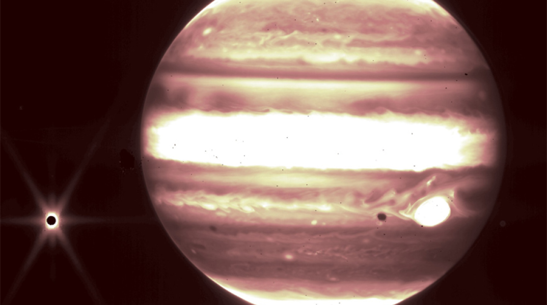 Ο Δίας και οι δορυφόροι του από το διαστημικό τηλεσκόπιο James Webb