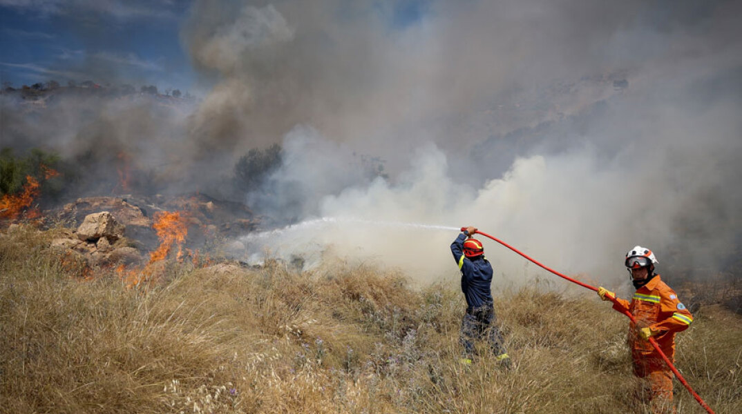 Πυροσβέστες επιχειρούν σε αγροτοδασική πυρκαγιά