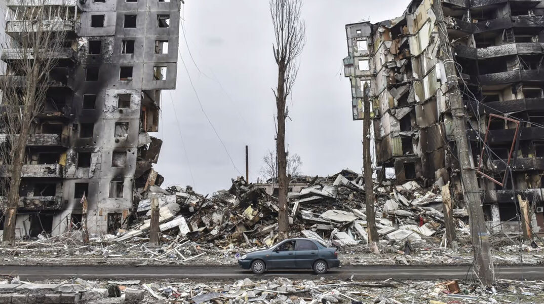 Η πόλη Borodyanka κοντά στο Κίεβο μετά τον ρωσικό βομβαρδισμό
