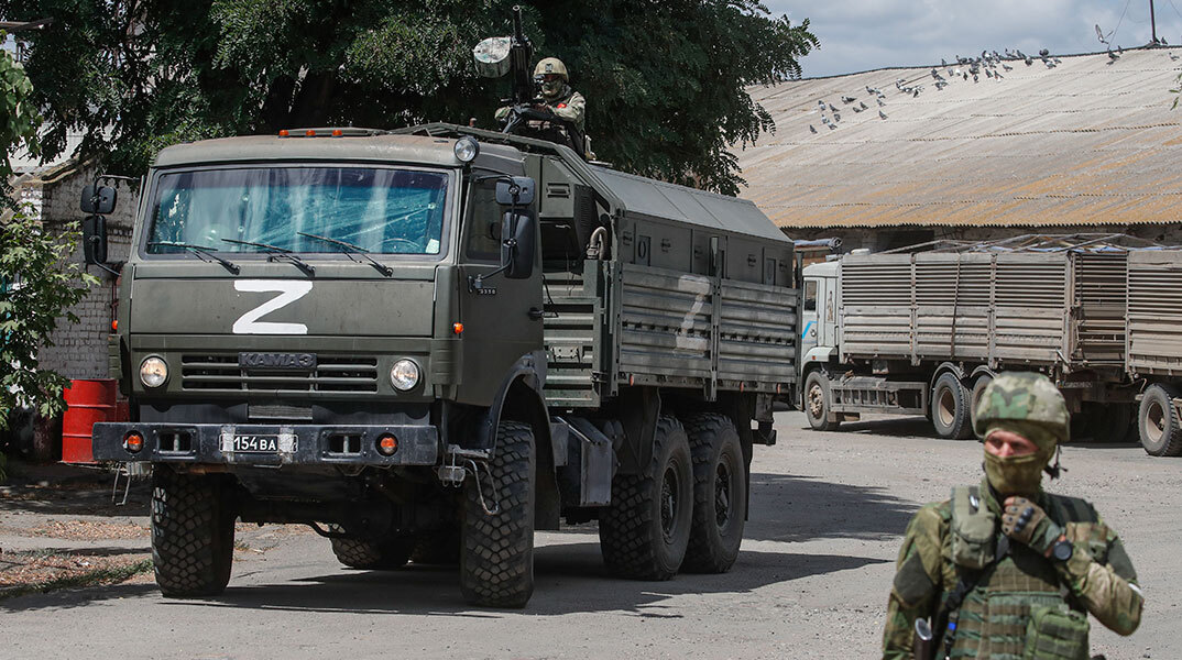 Ρωσικό στρατιωτικό όχημα στην Ουκρανία με το χαρακτηριστικό γράμμα «Ζ»