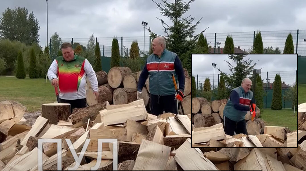 Ο Λουκασένκο κόβει ξύλα για την Ευρώπη σε ειρωνικό βίντεο που προβλήθηκε στη Λευκορωσία