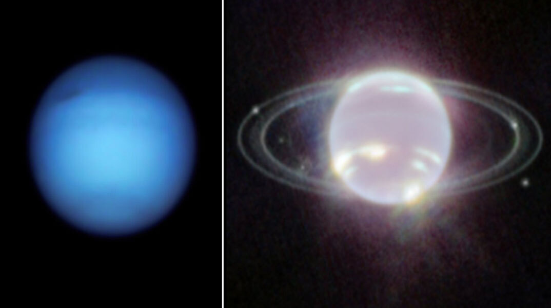 Ο Ποσειδώνας όπως τον «είδε» το τηλεσκόπιο Hubble και το τηλεσκόπιο James Webb