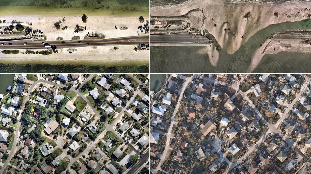 Το πριν και το μετά του κυκλώνα Ίαν στην Φλόριντα
