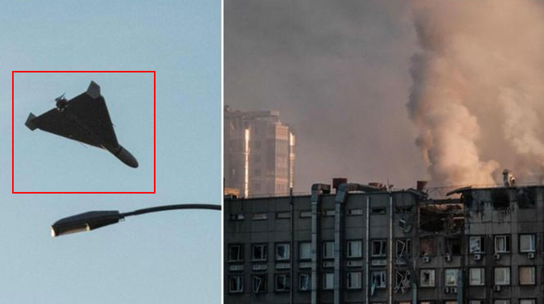 Ιρανικό drone καμικάζι ετοιμάζεται να συντριβεί στο Κίεβο πριν το καταρρίψουν οι αστυνομικοί