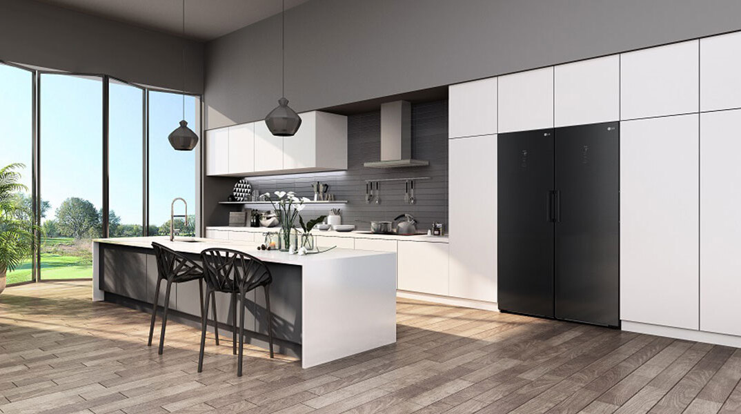 Κουζίνα με ψυγείο ντουλάπα LG