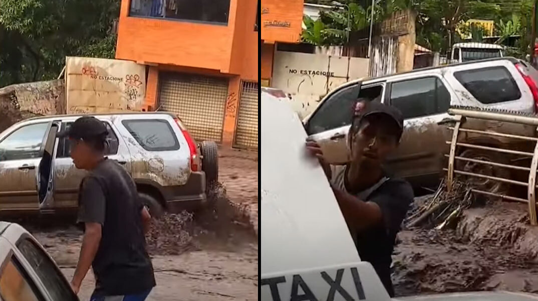 Οδηγοί και αυτοκίνητα παρασύρονται από ορμητικούς χειμάρρους λάσπης στη Βενεζουέλα