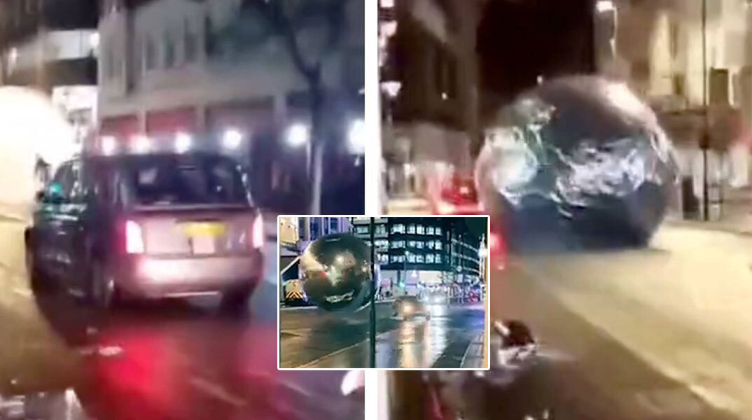 Τεράστιες μπάλες παρασύρθηκαν στους δρόμους του Λονδίνου από τους ισχυρούς ανέμους