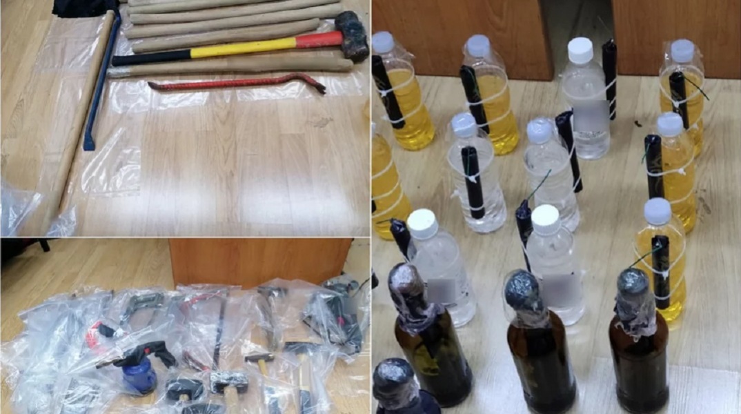 Επιχείρηση της ΕΛΑΣ σε αποθήκη στο ΕΜΠ: Βρέθηκαν μολότοφ και στειλιάρια