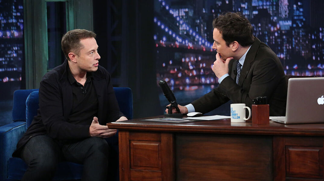 Ο Έλον Μασκ με τον Τζίμι Φάλον
