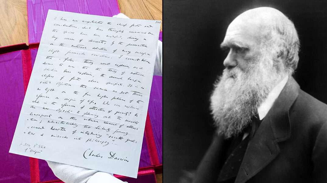 Η σπάνια χειρόγραφη επιστολή του Δαρβίνου που βγαίνει σε δημοπρασία από τον Sotheby's