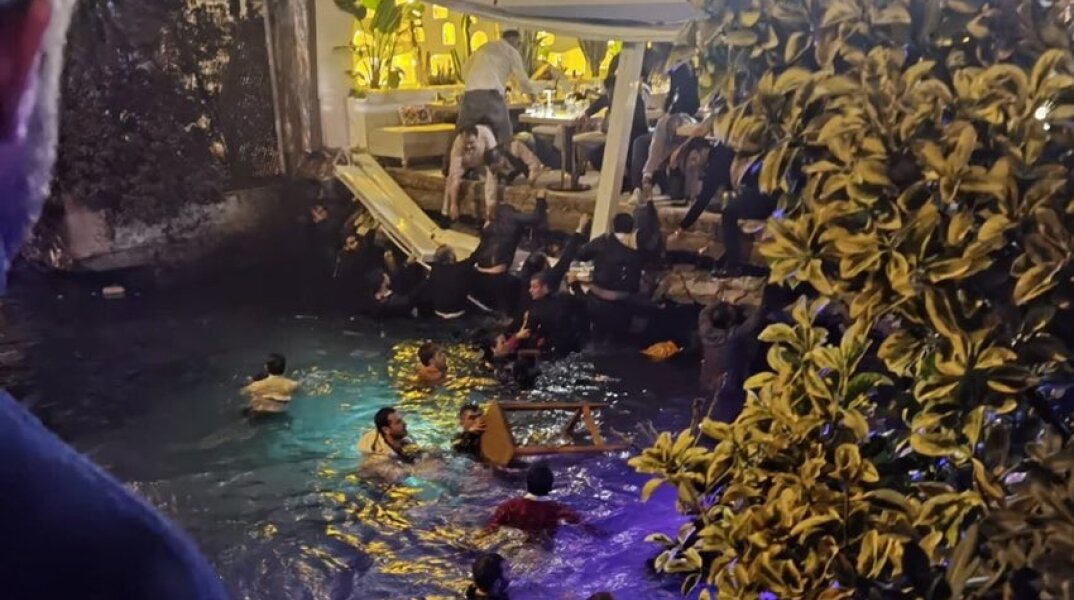 Κωνσταντινούπολη: Κατέρρευσε αίθριο εστιατορίου στο Μπεμπέκ – Τέσσερις τραυματίες (video)