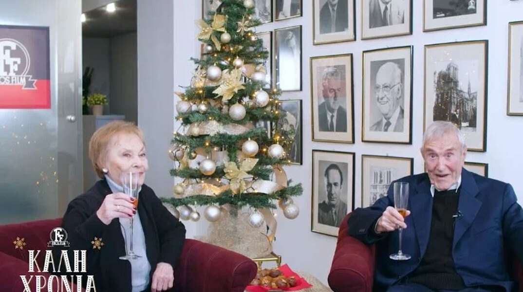 Ελένη Προκοπίου και Γιάννης Βογιατζής στο πρωτοχρονιάτικο βίντεο της Finos Film