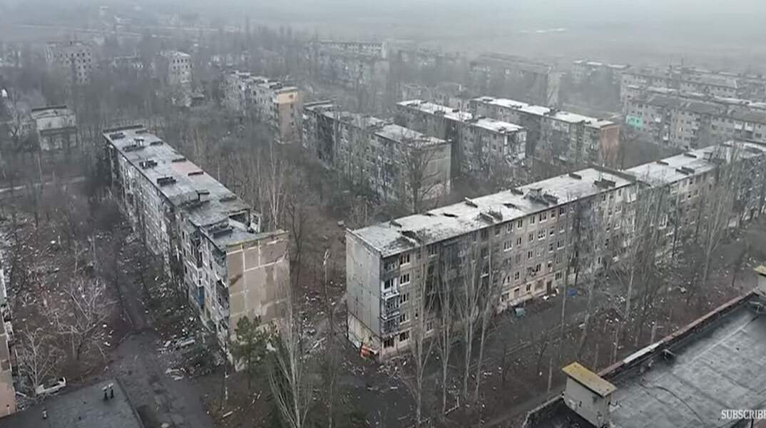 Η βομβαρδισμένη πόλη Βουλεντάρ στην Ανατολική Ουκρανία