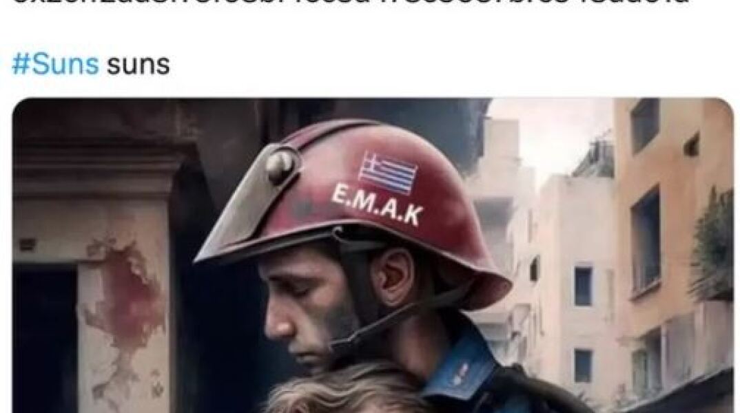 Η digital art εικόνα για τη βοήθεια της ελληνικής ΕΜΑΚ στην Τουρκία πρωταγωνιστεί σε post της Μαντόνα