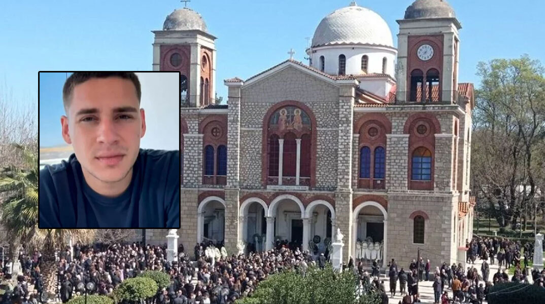 Η κηδεία του Τάσου Κουτσόπουλου στην Καρδίτσα, ενός εκ των θυμάτων της τραγωδίας στα Τέμπη με τη σύγκρουση τρένων