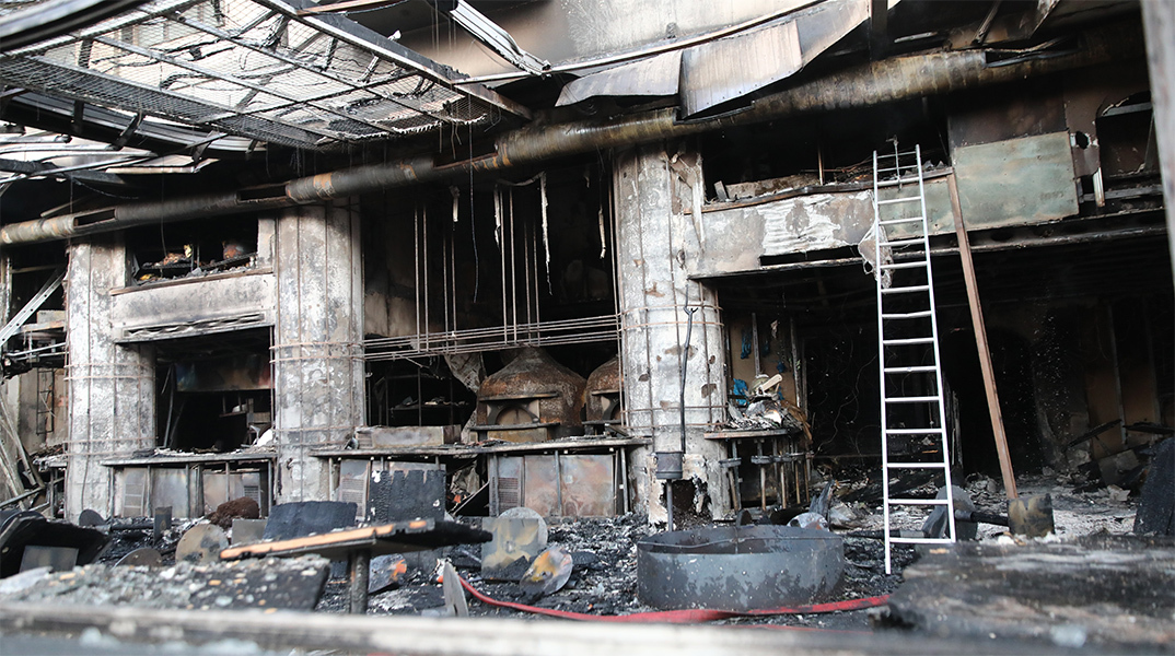 Ολοκληρωτική η καταστροφή του εστιατορίου στη Νέα Σμύρνη