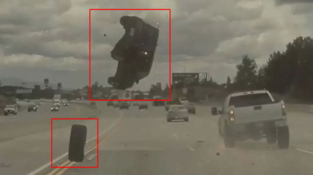 Αυτοκίνητο σηκώνεται στον αέρα σε αυτοκινητόδρομο στο Λος Άντζελες