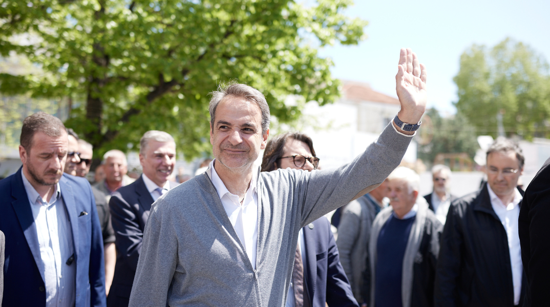 Ο Κυριάκος Μητσοτάκης στη Θήβα