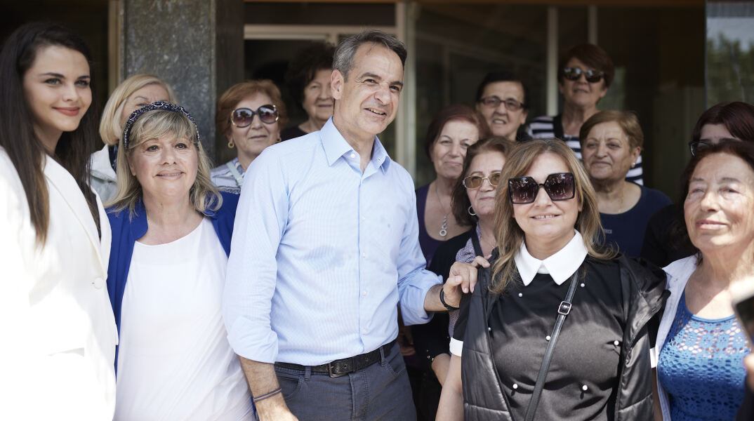 O Κυριάκος Μητσοτάκης στην Πέλλα