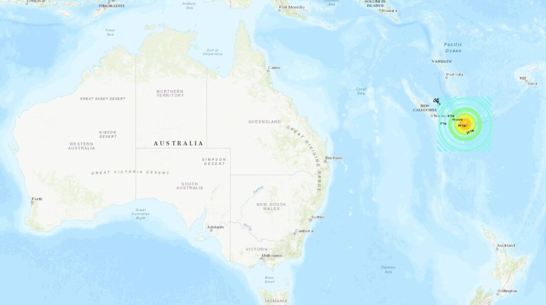 Ο χάρτης με το επίκεντρο του σεισμού