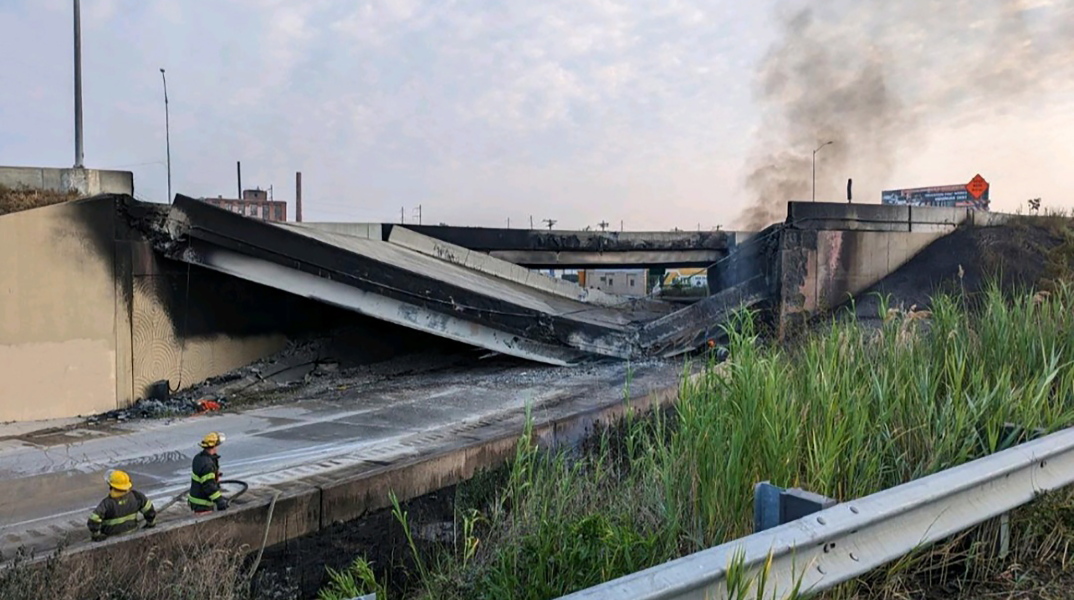 ΗΠΑ:Κατάρρευση αυτοκινητοδρόμου λόγω πυρκαγιάς