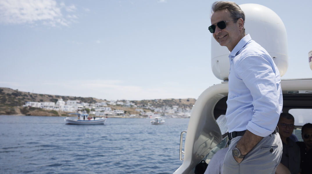 Ο Κυριάκος Μητσοτάκης στους Λειψούς