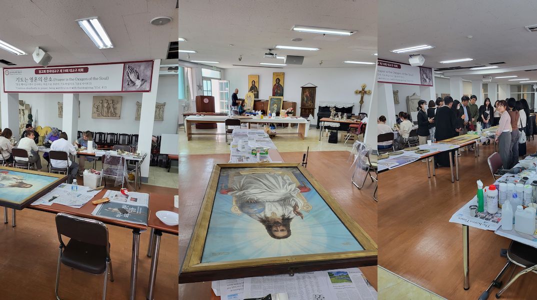 Στην εκκλησία του Αγίου Νικολάου στη Σεούλ, Έλληνες και εθελοντές Κορεάτες αφαιρούν τη σκουριά και τη λήθη από κειμήλια που είχαν μαζί τους οι άνδρες του ελληνικού στρατού που συμμετείχαν στον πόλεμο της Κορέας.