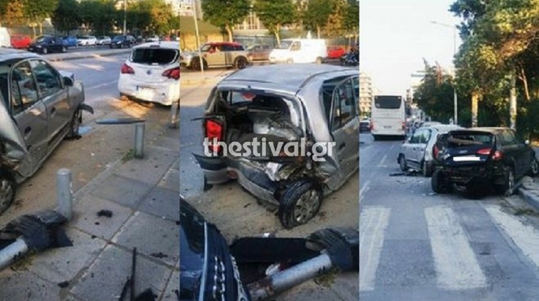 Θεσσαλονίκη: Λεωφορείο έπεσε σε 10 σταθμευμένα αυτοκίνητα στην Εγνατία