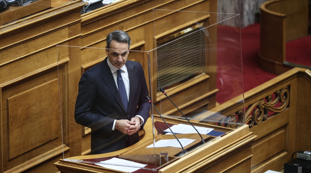 Ο Κυριάκος Μητσοτάκης στη Βουλή