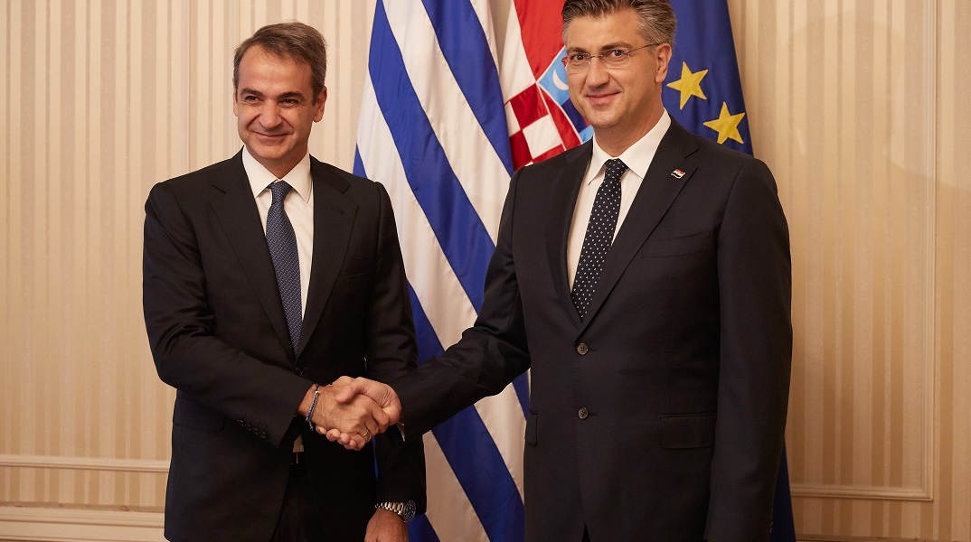 Ο Κυριάκος Μητσοτάκης με τον Κροάτη πρωθυπουργό, Αντρέι Πλένκοβιτς