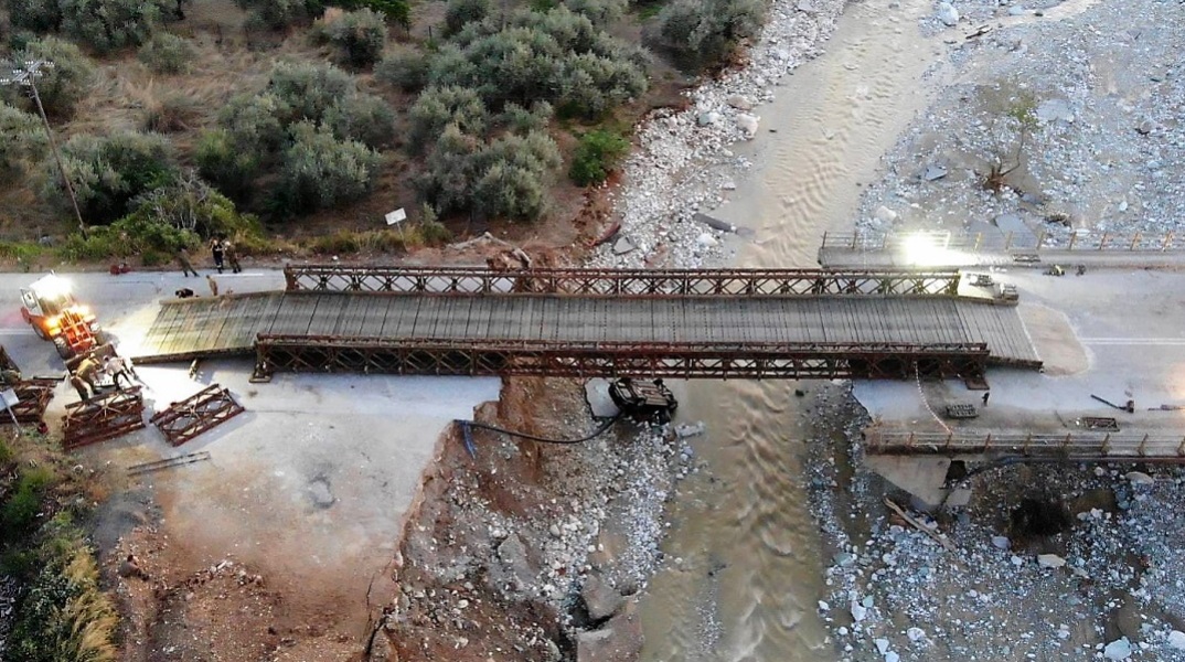 Κακοκαιρία Daniel: Έτοιμη η γέφυρα στα Καλά Νερά του Πηλίου