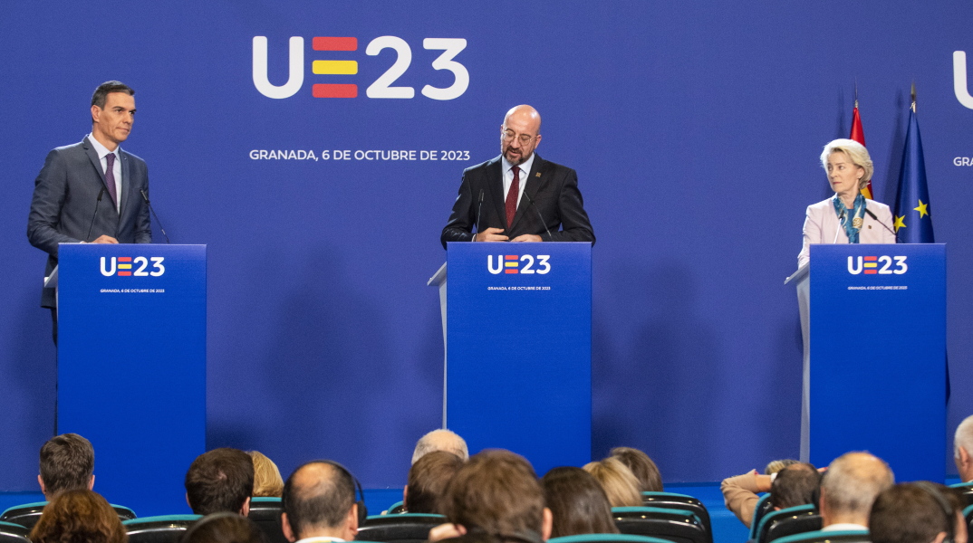 ΄Σάντσεθ, Μισέλ και φον ντερ Λάιεν σε κοινές δηλώσεις μετά την άτυπη σύνοδο στη Γρανάδα