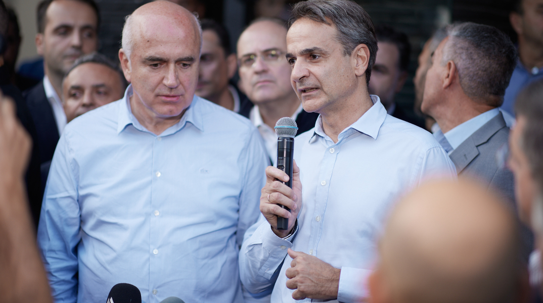 Ο Κυριάκος Μητσοτάκης με τον Χρήστο Μέτιο στην Αλεξανδρούπολη