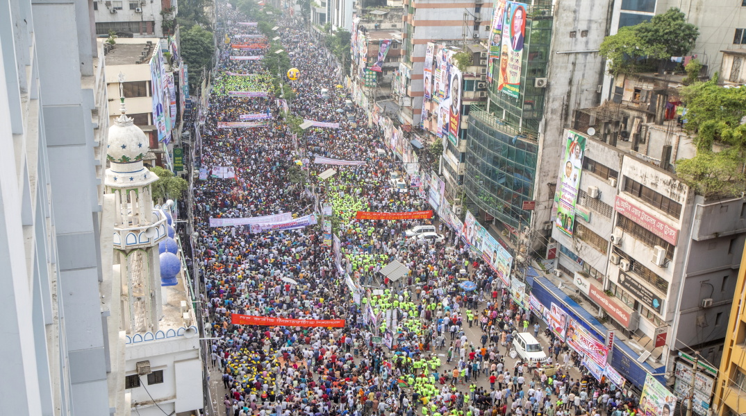 Μαζική διαδήλωση στη Ντάκα του Μπανγκλαντές