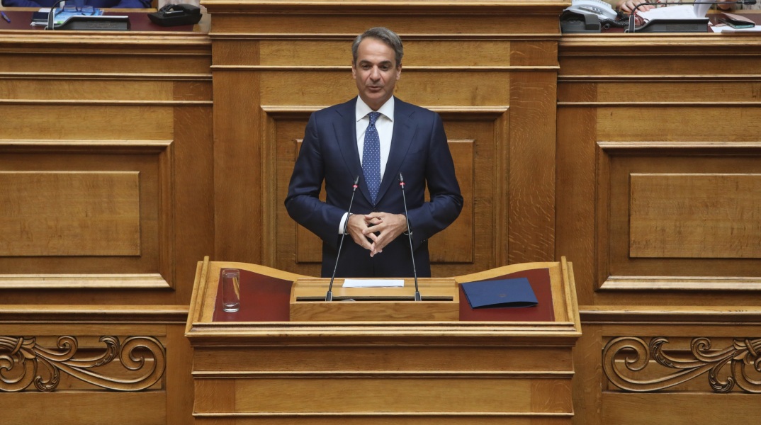 Ο Κυριάκος Μητσοτάκης στη Βουλή