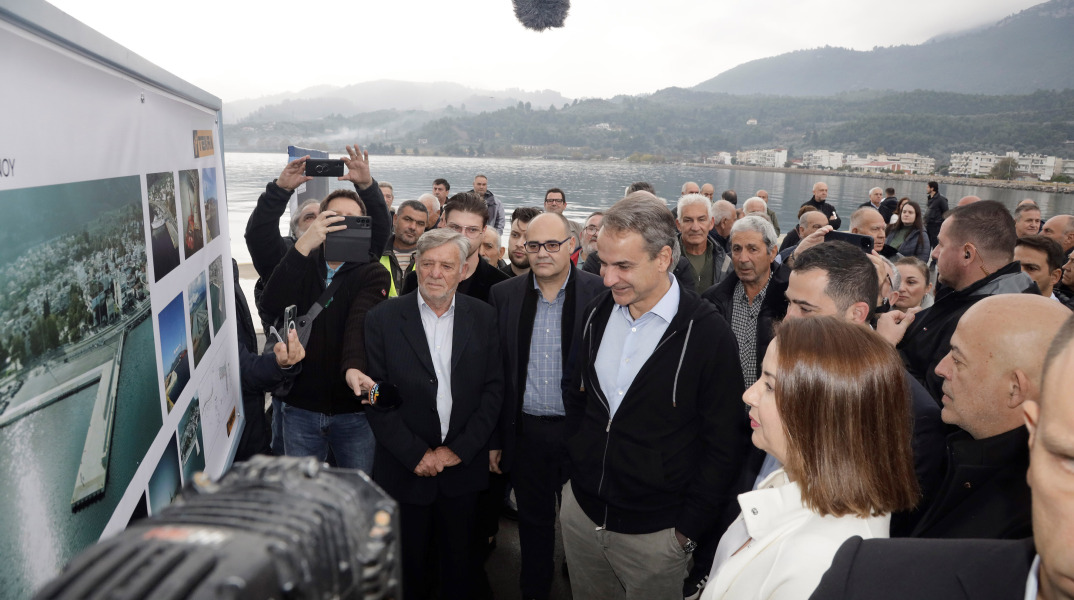 Ο Κυριάκος Μητσοτάκης στα εγκαίνια του λιμανιού του Αγίου Κωνσταντίνου