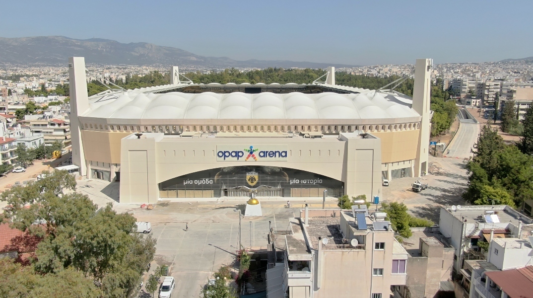 Το νέο γήπεδο της ΑΕΚ «Opap Arena-Αγιά Σοφιά» στη Νέα Φιλαδέλφεια © ΑΠΕ - ΜΠΕ / STR 