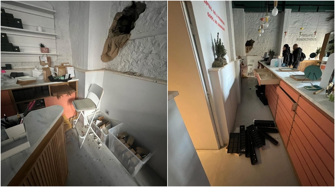 Άγνωστος άνοιξε τρύπα σε διπλανό τοίχο και «άδειασε» κοσμηματοπωλείο στο κέντρο της Αθήνας © Instagram/Prigipo