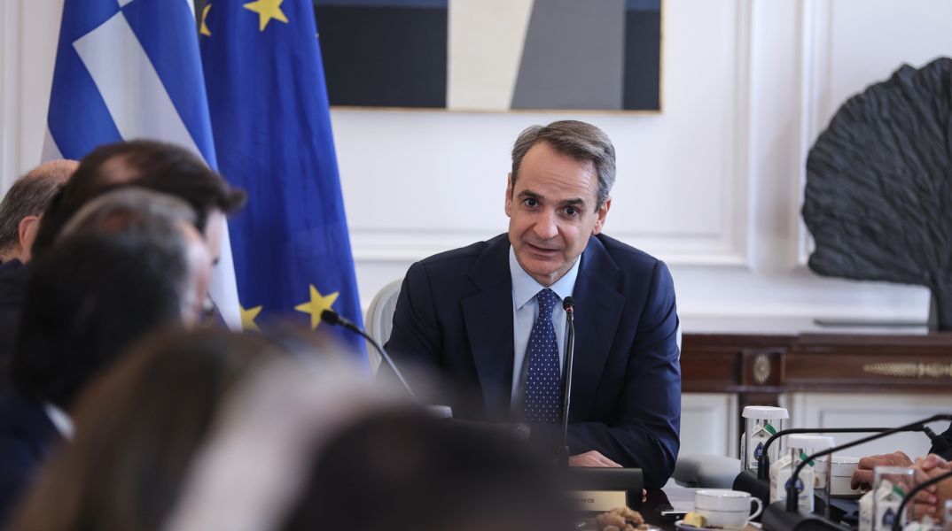 O πρωθυπουργός Κυριάκος Μητσοτάκης στο εναρκτήριο λάκτισμα του έτους έδωσε το στίγμα των προθέσεών του για το 2024 © Aris Oikonomou / SOOC