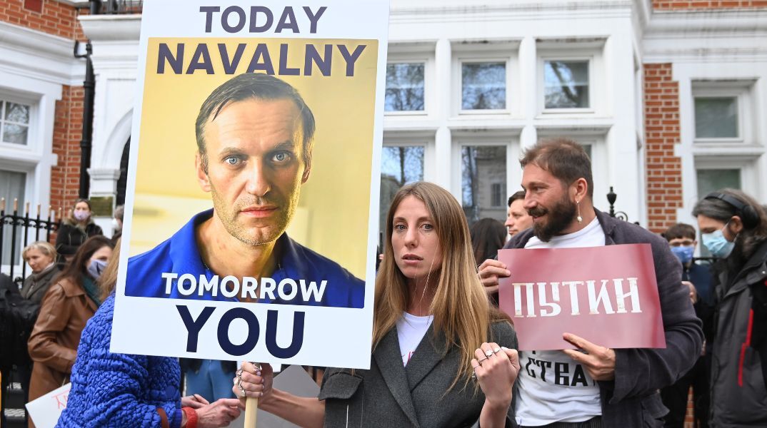 Στιγμιότυπο από παλαιότερη κινητοποίηση υπέρ του Ναβάλνι