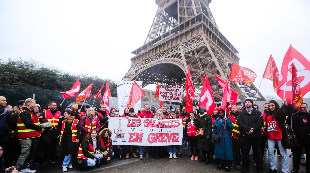Γαλλία: Απώλειες εσόδων ενός έως δύο εκατομμυρίων ευρώ λόγω της απεργίας στον Πύργο του Άιφελ	