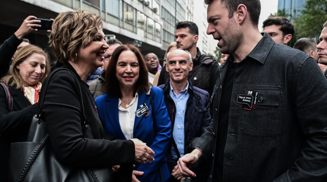 Κασσελάκης - Γεροβασίλη στην πορεία για τα Τέμπη